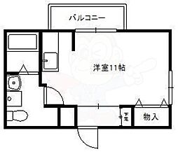 K.H御所前 1LDKの間取図画像
