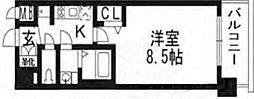 プレサンスTHEKYOTO流雅 1Kの間取図画像