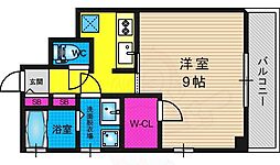 ハーモニアス西大路 1Kの間取図画像