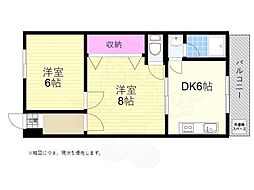 カドノハイツ1 2DKの間取図画像