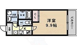 サンライズ出町 1Kの間取図画像