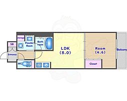 ベラジオ雅び東寺WEST 1LDKの間取図画像