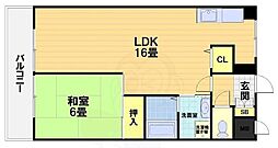 レジデンス桂川 1LDKの間取図画像