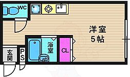 ウエストロードハイツ坂本 ワンルームの間取図画像