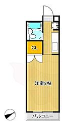 OKマンション 1Kの間取図画像