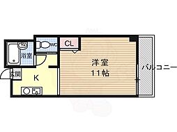シュール西院 1Kの間取図画像