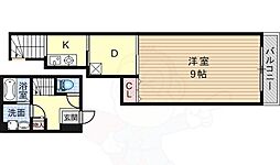 パラディース竹宇 1LDKの間取図画像