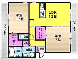 ストラーダ 2LDKの間取図画像