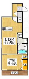 ウェステリア太秦天神川 1LDKの間取図画像