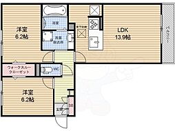 アンリエッタ 2LDKの間取図画像