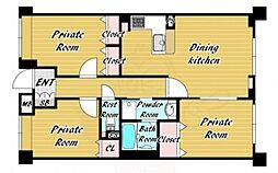 パインフィールド五条 3LDKの間取図画像