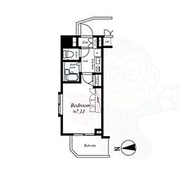 デ・リード烏丸西 1Kの間取図画像