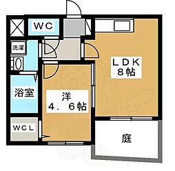 クレアーレ富小路 1LDKの間取図画像