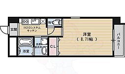 サンクチュアリ四条高倉 1Kの間取図画像