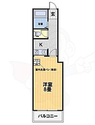 フラットエイト 1Kの間取図画像