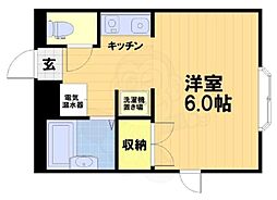 小華マンション ワンルームの間取図画像