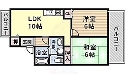 セジュール桂幸A棟 2LDKの間取図画像