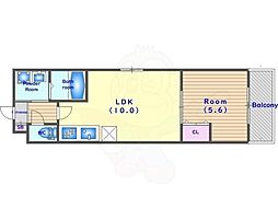 ソリティア梅小路 1LDKの間取図画像