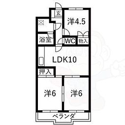 ニューシャトー長岡 3LDKの間取図画像