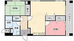 グレースヒル幸 2LDKの間取図画像