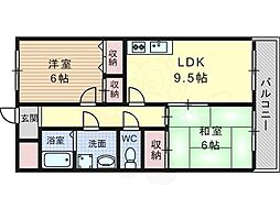 アヴェルデ十ケ坪 2LDKの間取図画像
