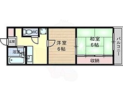 第1ファラオ 2DKの間取図画像
