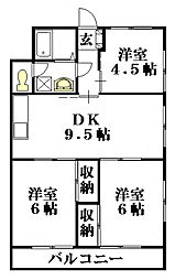 西尾ビル 3DKの間取図画像