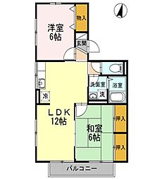 セジュールラフィーネ 2LDKの間取図画像