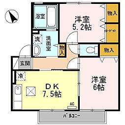 リンクス 2DKの間取図画像