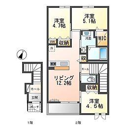MOONRIVERB 3LDKの間取図画像