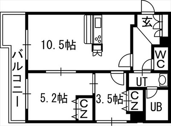 Ａｍｂｉｅｎｔｅ619 00305｜北海道札幌市中央区北六条西19丁目(賃貸マンション2LDK・3階・43.12㎡)の写真 その2