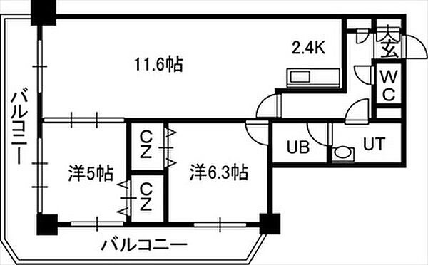 ＰＲＩＭＥ　ＵＲＢＡＮ札幌　ＲＩＶＥＲ　ＦＲＯＮＴ 01603｜北海道札幌市中央区南九条西1丁目(賃貸マンション2LDK・16階・58.54㎡)の写真 その2