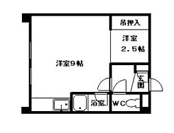 エスポワール16 ワンルームの間取図画像