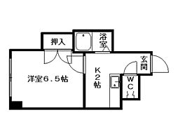 コスモス菊水 1Kの間取図画像