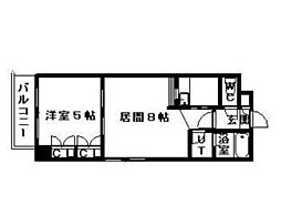 アルカディア33 1DKの間取図画像