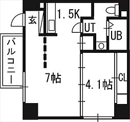 S-FORT北円山 1LDKの間取図画像