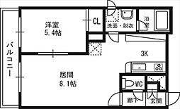 MAHALOOHASHI710 1LDKの間取図画像