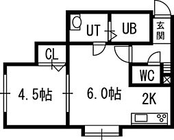 カーサ・クイント 1DKの間取図画像