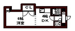 エンドレス三井南5条1 1DKの間取図画像