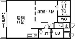 セルベッサ札幌レジデンス 1LDKの間取図画像
