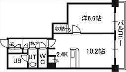 PRIMEURBAN札幌リバーフロント 1LDKの間取図画像
