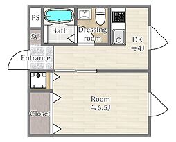 ensoleille-アンソレイエ- 2階1Kの間取り