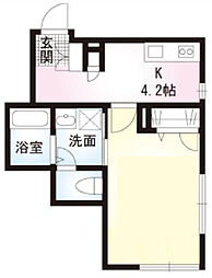 メゾン・フルール 1階1Kの間取り