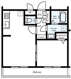グランヴァン西馬込IV 3階1LDKの間取り