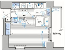 ガーラ・グランディ大森 10階1Kの間取り