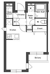 プレシャス川崎柳町 1階ワンルームの間取り