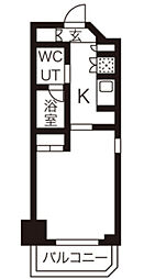 Rising place石川町 9階1Kの間取り