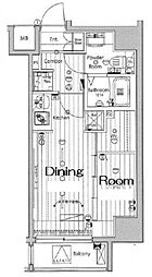 メイクスデザイン川崎III 8階1DKの間取り