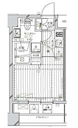 レガリス品川南大井パークサイド 1Kの間取図画像
