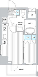 crestkosugisquare 1DKの間取図画像